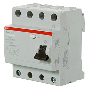 Выключатель дифференциального тока ABB 4 модуля (FH204 AC-63/0,1 )