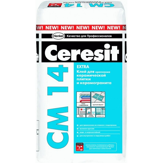 Плиточный клей CERESIT CM14 Extra /  ЦЕРЕЗИТ СМ14 Экстра (25 кг) CERESIT