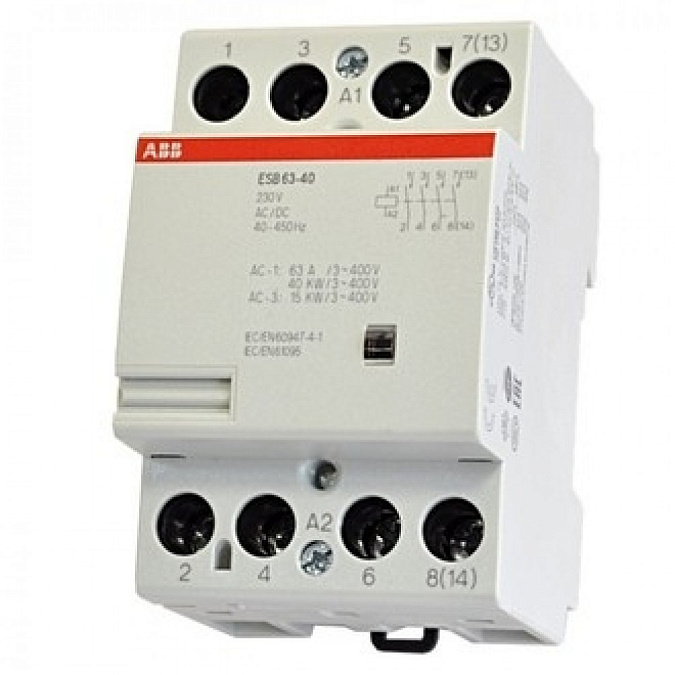 Модульный контактор ABB ESB-63-40 (63A AC1) 220В AC/DC
