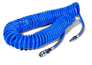 Шланг Pegas спиральный синий с быстросъемными соединениями 5*8мм - 10м